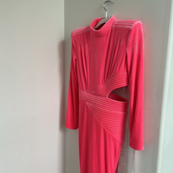 Zhivago Message To Love Gown- Velvet in Neon Pink - Picture 8 of 16